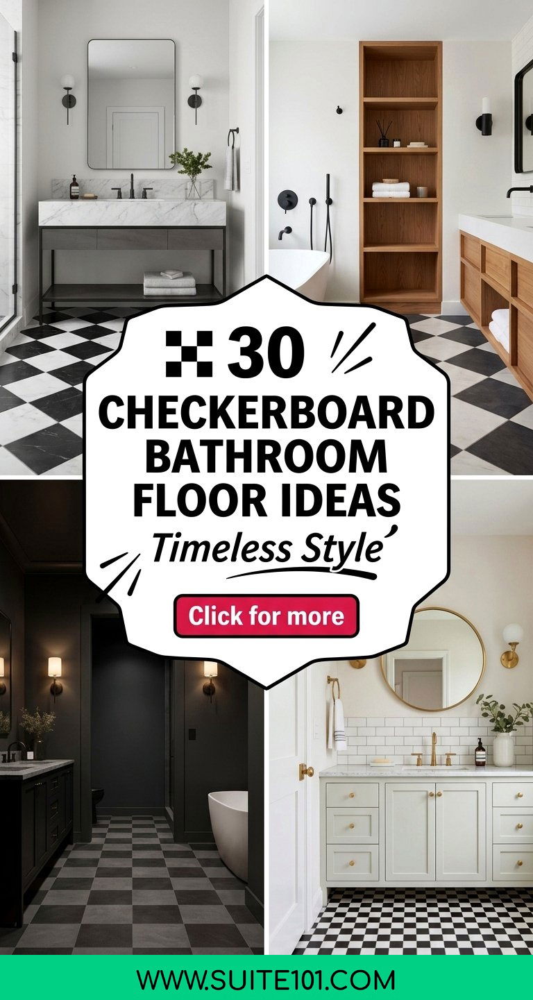 30 Checkerboard Bathroom Floor Ideas for Timeless Style - 30 Checkerboard Bathroom Floor Ideas for Timeless Style