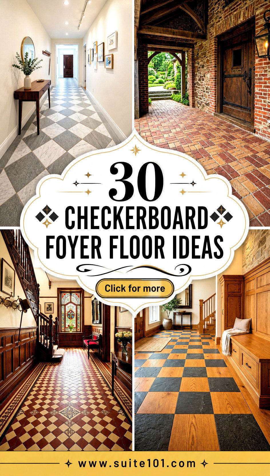30 Checkerboard Foyer Floor Ideas for a Grand First Impression - 30 Checkerboard Foyer Floor Ideas for a Grand First Impression