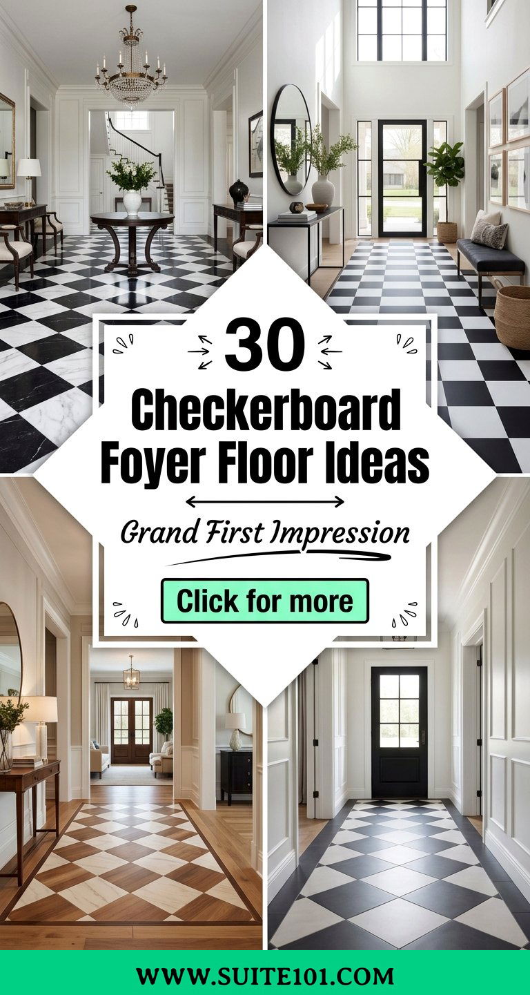 30 Checkerboard Foyer Floor Ideas for a Grand First Impression - 30 Checkerboard Foyer Floor Ideas for a Grand First Impression