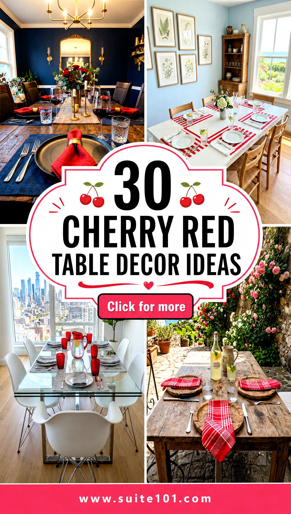30 Cherry Red Table Decor Ideas for Effortless Entertaining - 30 Cherry Red Table Decor Ideas for Effortless Entertaining