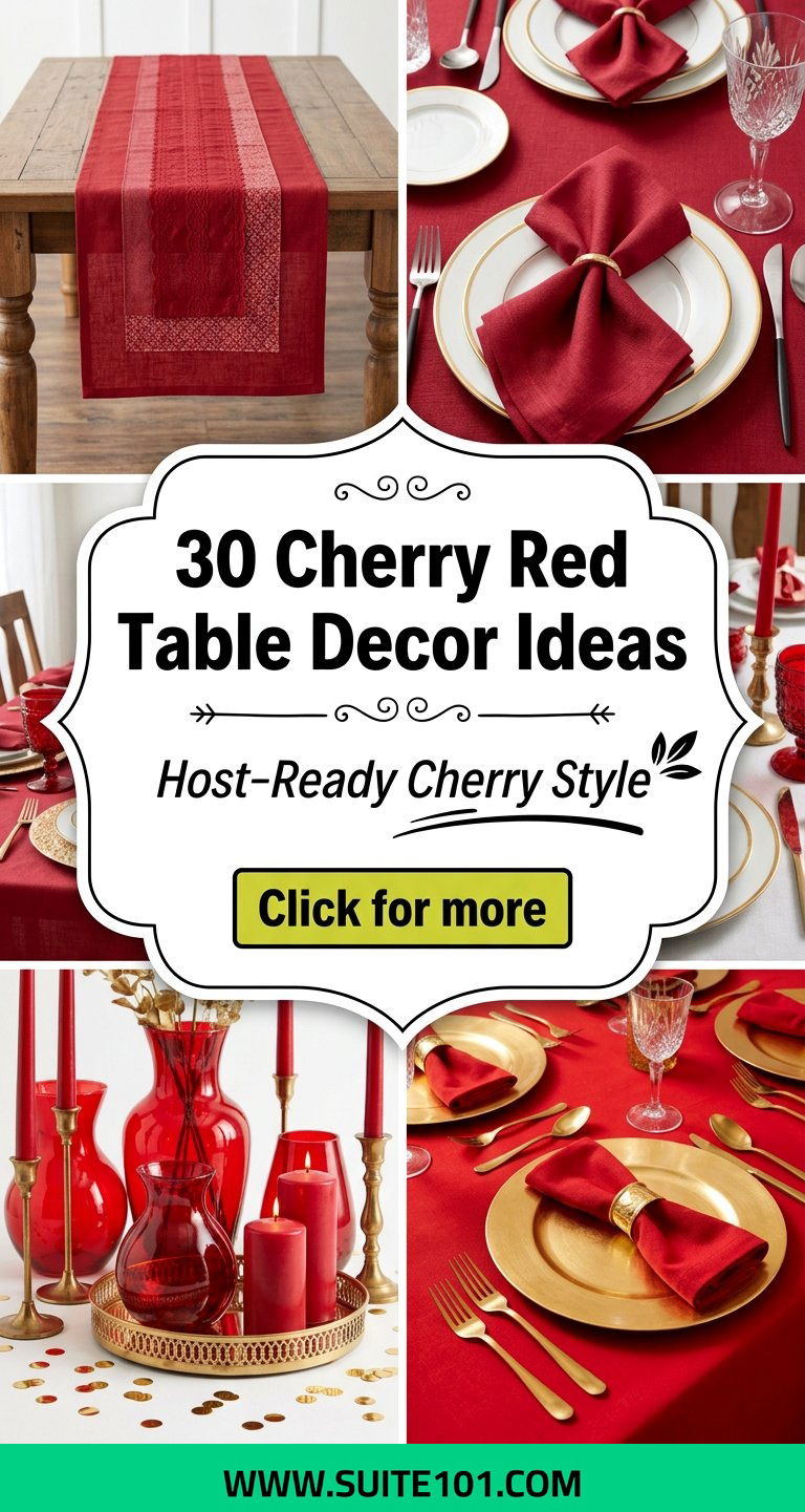 30 Cherry Red Table Decor Ideas for Effortless Entertaining - 30 Cherry Red Table Decor Ideas for Effortless Entertaining