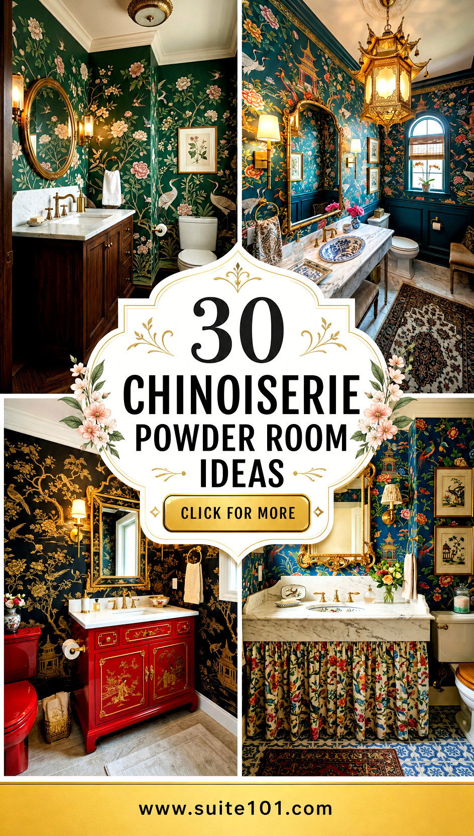 30 Chinoiserie Powder Room Ideas for Luxe Patterned Charm - 30 Chinoiserie Powder Room Ideas for Luxe, Patterned Charm