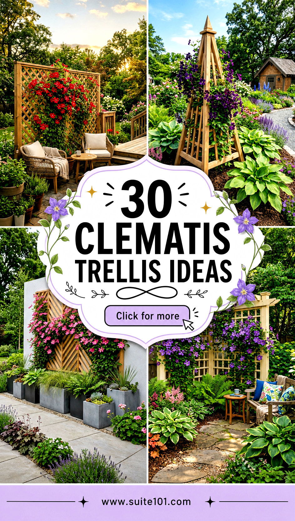 30 Clematis Trellis Ideas to Grow Stunning Vertical Blooms - 30 Clematis Trellis Ideas to Grow Stunning Vertical Blooms