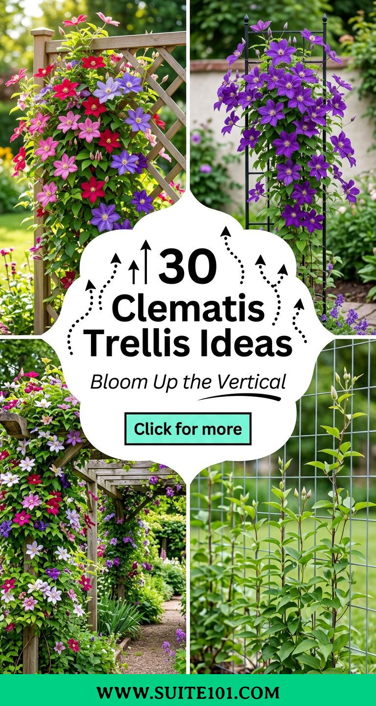 30 Clematis Trellis Ideas to Grow Stunning Vertical Blooms - 30 Clematis Trellis Ideas to Grow Stunning Vertical Blooms