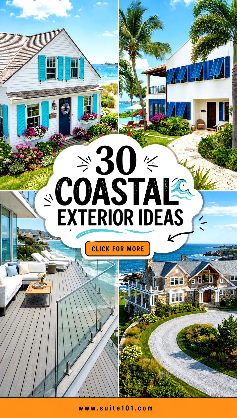 30 Coastal Exterior Ideas to Upgrade Homes Beachy Curb Appeal - 30 Coastal Exterior Ideas to Upgrade Home's Beachy Curb Appeal
