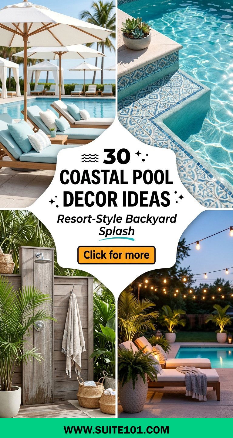30 Coastal Pool Decor Ideas for a Resort-Style Backyard Splash - 30 Coastal Pool Decor Ideas for a Resort-Style Backyard Splash