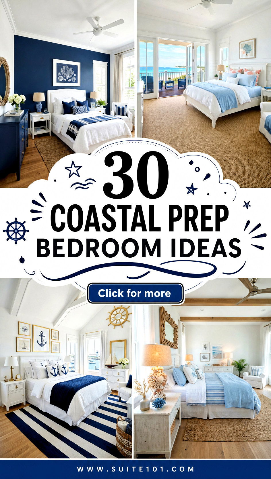 30 Coastal Prep Bedroom Ideas for Polished Summer-Ready Style - 30 Coastal Prep Bedroom Ideas for Polished, Summer-Ready Style