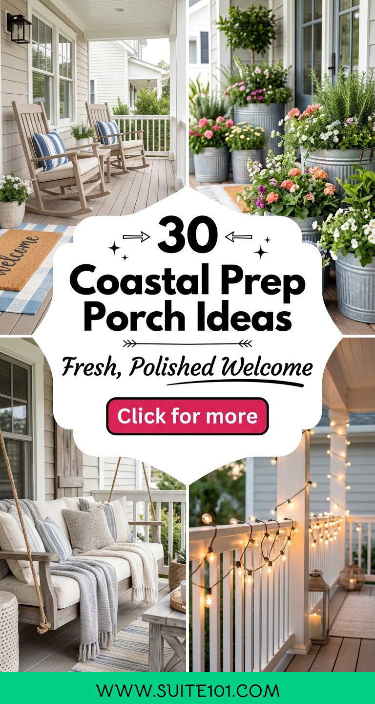 30 Coastal Prep Porch Ideas for a Fresh Polished Welcome Home - 30 Coastal Prep Porch Ideas for a Fresh, Polished Welcome Home