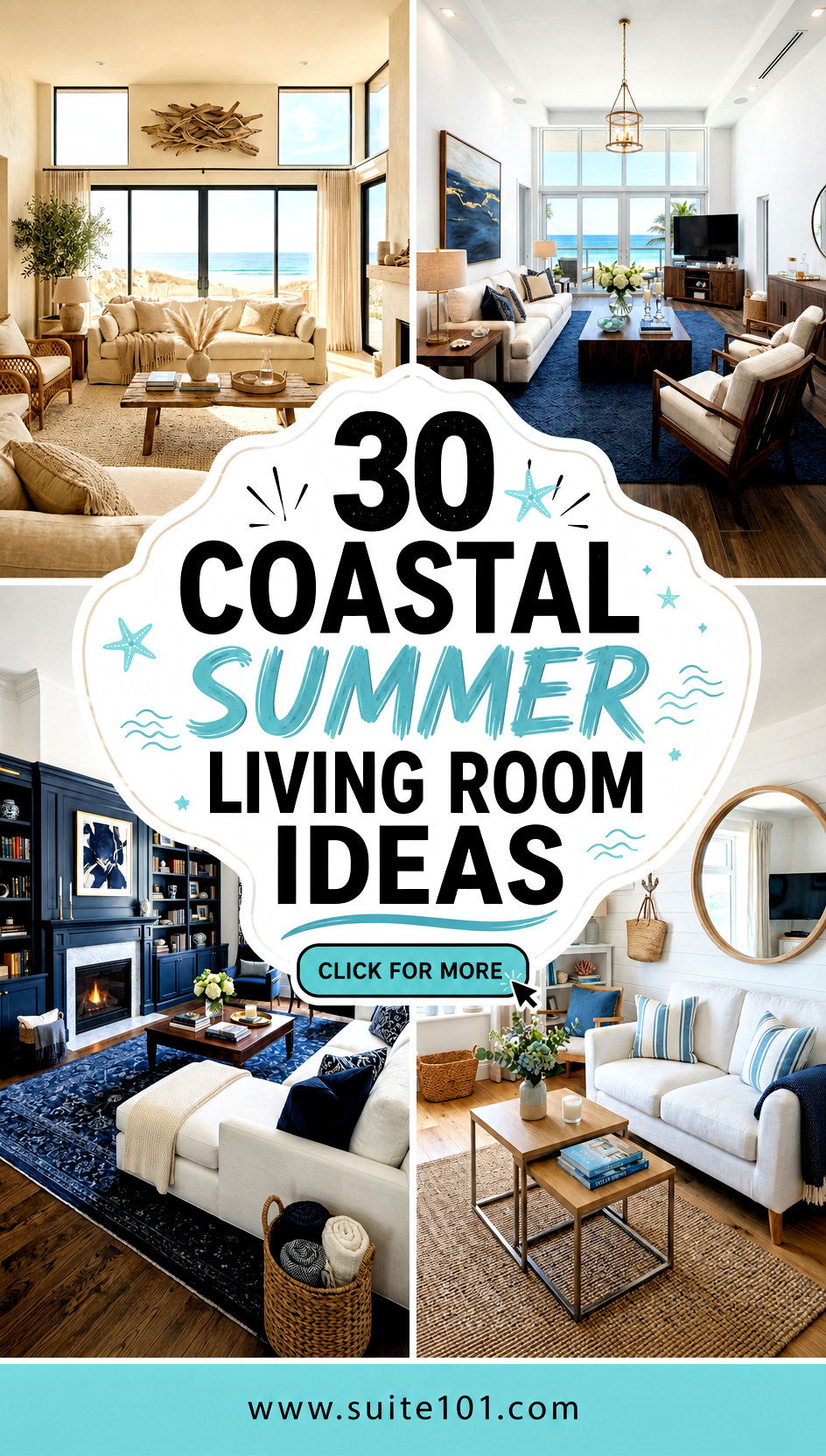 30 Coastal Summer Living Room Ideas for Bright Breezy Style - 30 Coastal Summer Living Room Ideas for Bright, Breezy Style