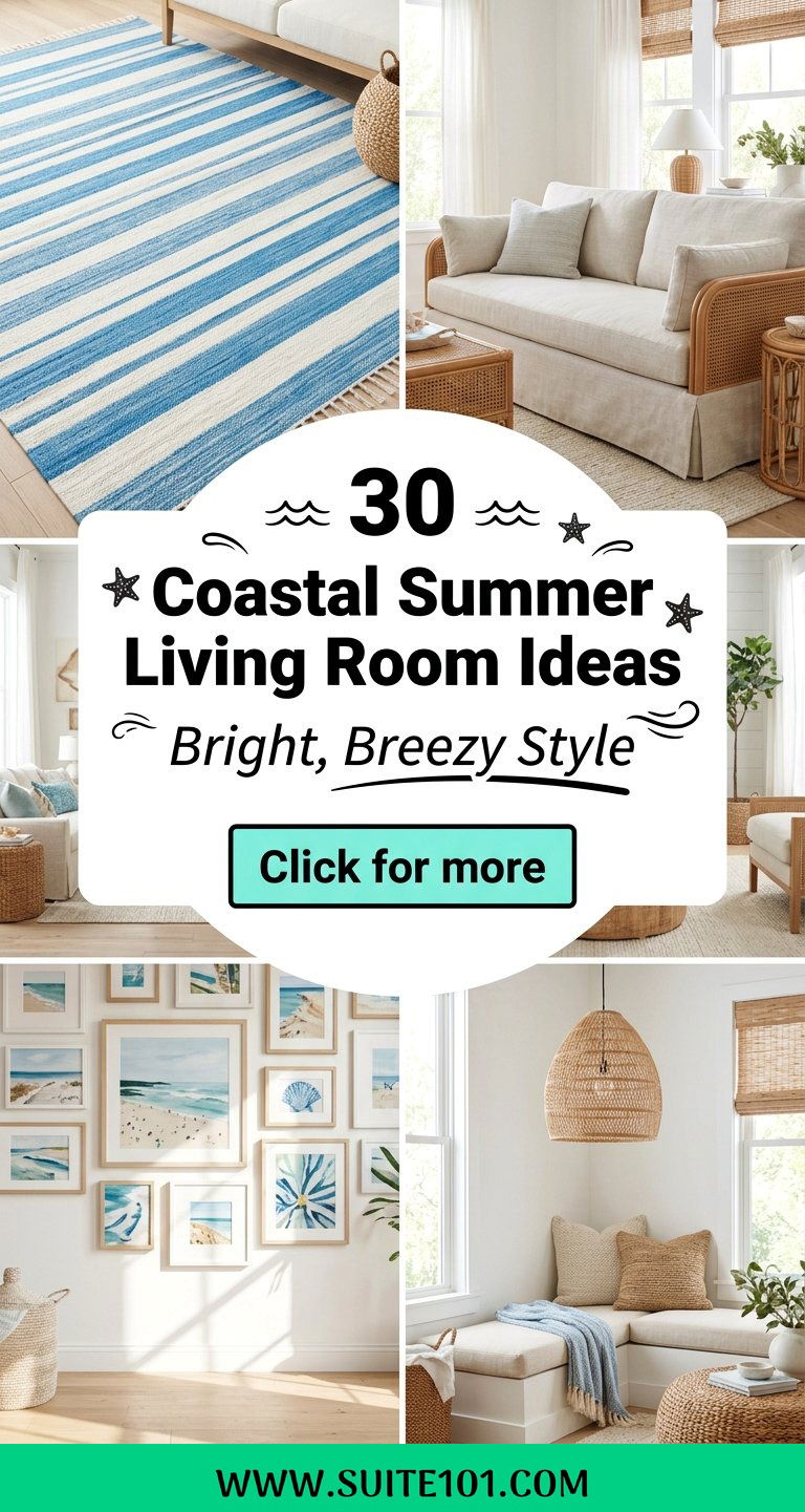 30 Coastal Summer Living Room Ideas for Bright Breezy Style - 30 Coastal Summer Living Room Ideas for Bright, Breezy Style