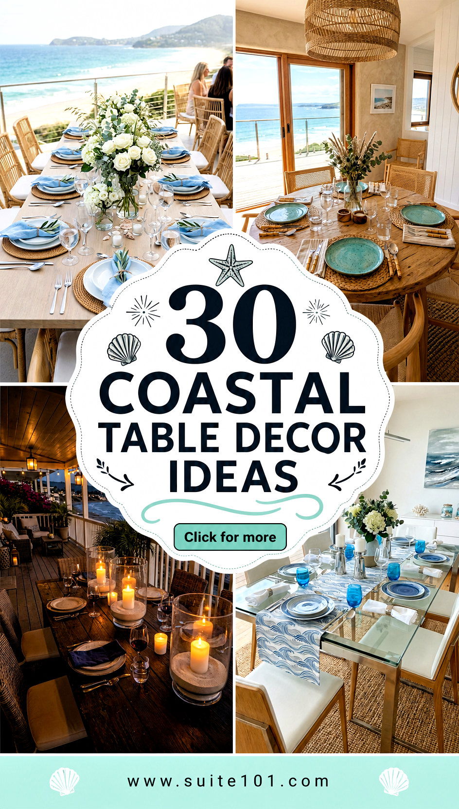 30 Coastal Table Decor Ideas for a Bright Breezy Dinner Setup - 30 Coastal Table Decor Ideas for a Bright, Breezy Dinner Setup
