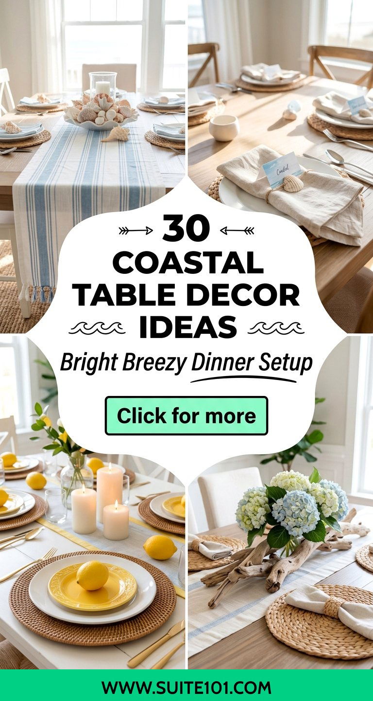 30 Coastal Table Decor Ideas for a Bright Breezy Dinner Setup - 30 Coastal Table Decor Ideas for a Bright, Breezy Dinner Setup