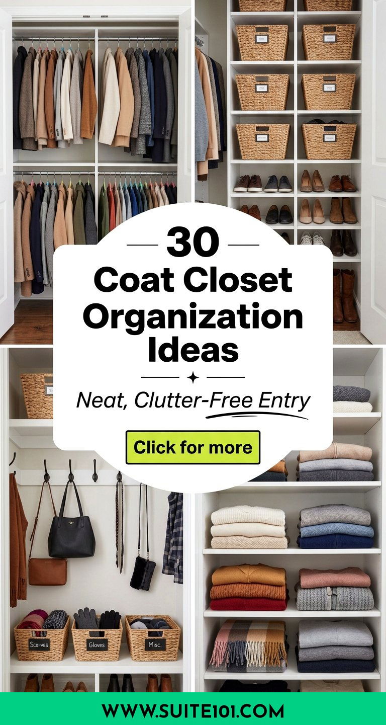 30 Coat Closet Organization Ideas For a Neat Clutter-Free Entry - 30 Coat Closet Organization Ideas For a Neat, Clutter-Free Entry