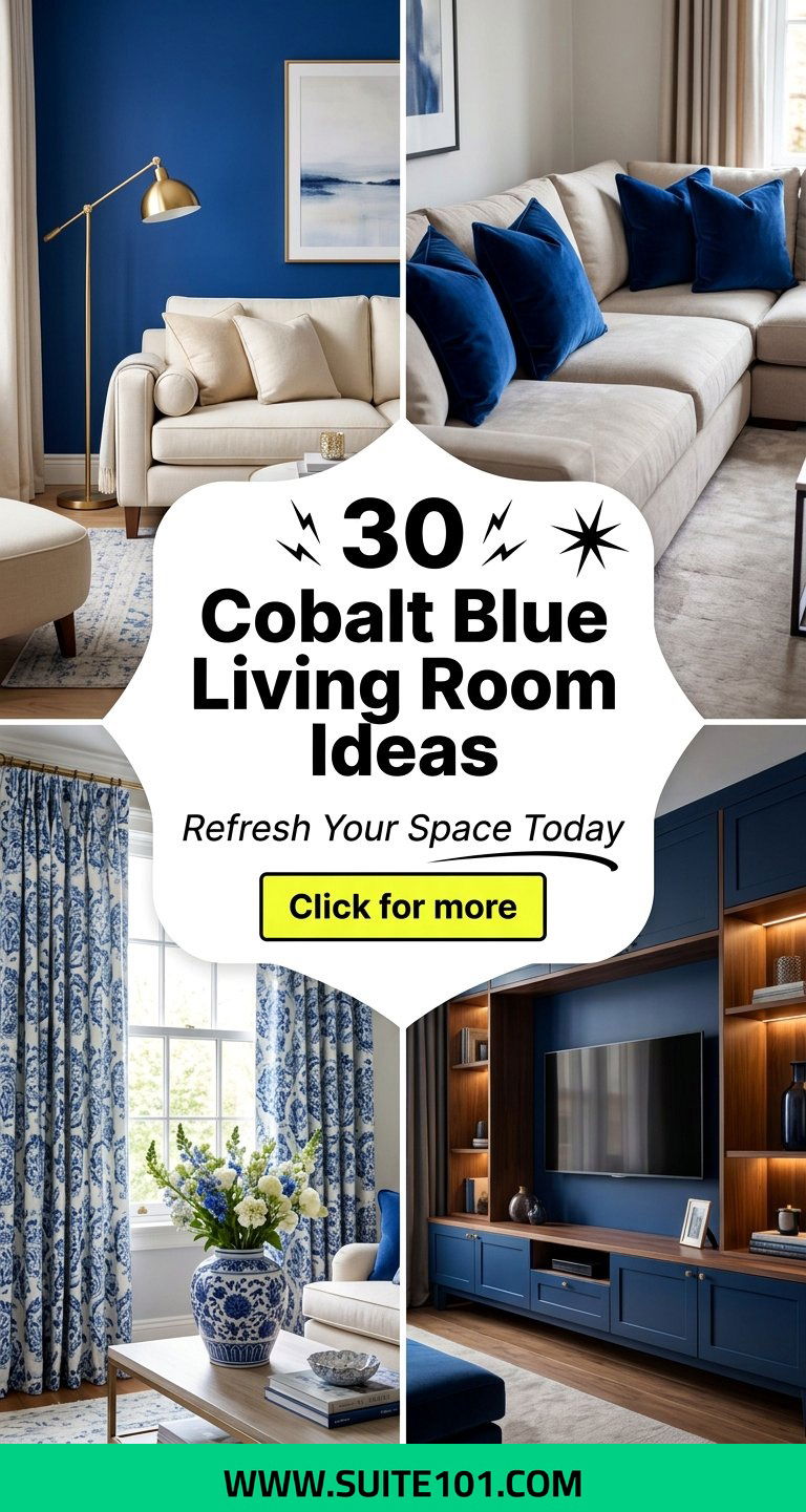 30 Cobalt Blue Living Room Ideas to Refresh Your Space Today - 30 Cobalt Blue Living Room Ideas to Refresh Your Space Today