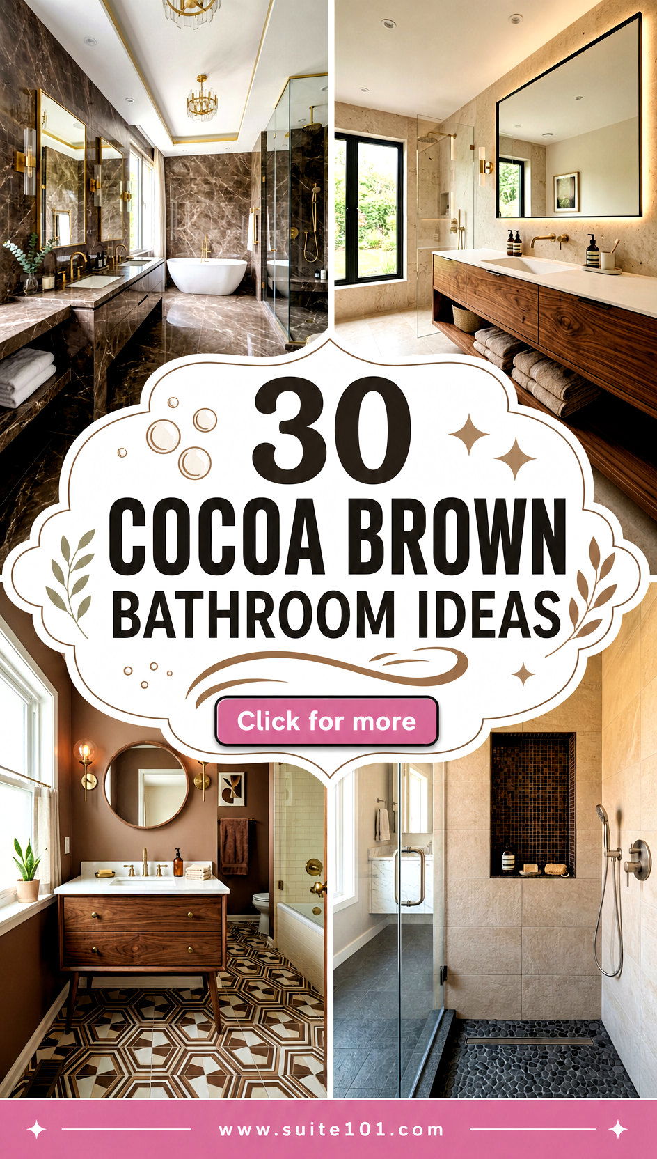 30 Cocoa Brown Bathroom Ideas for a Cozy Spa-Like Glow - 30 Cocoa Brown Bathroom Ideas for a Cozy, Spa-Like Glow