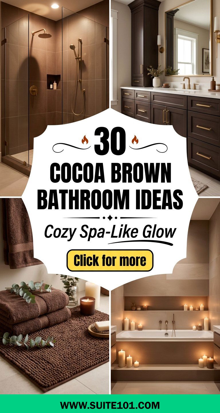 30 Cocoa Brown Bathroom Ideas for a Cozy Spa-Like Glow - 30 Cocoa Brown Bathroom Ideas for a Cozy, Spa-Like Glow