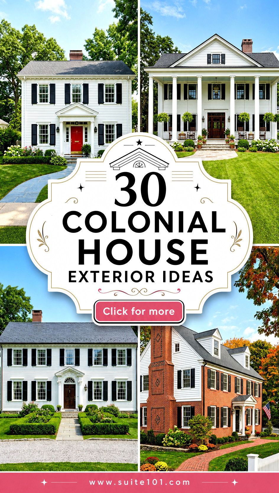 30 Colonial House Exterior Ideas for Bigger Curb Appeal Now - 30 Colonial House Exterior Ideas for Bigger Curb Appeal Now
