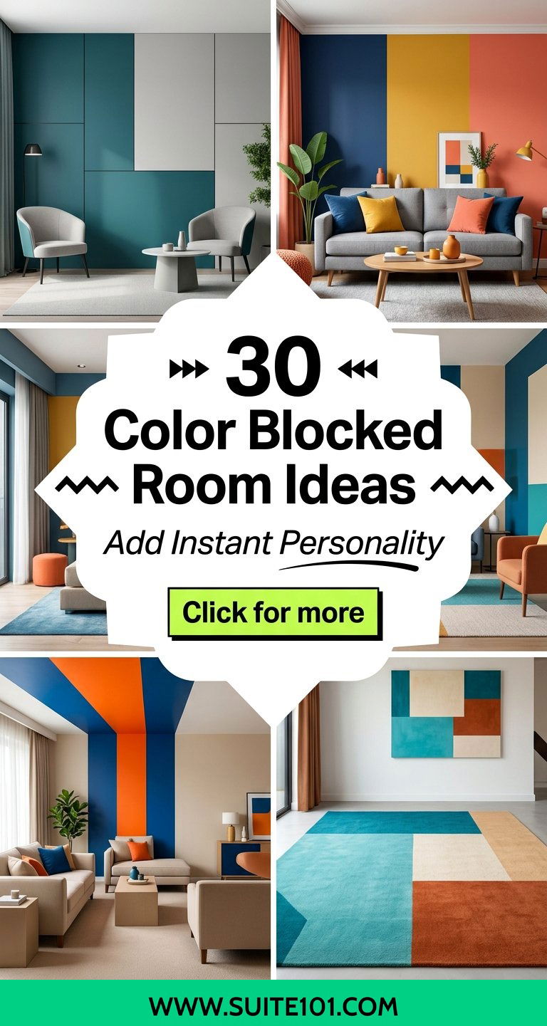 30 Color Blocked Room Ideas to Add Instant Personality - 30 Color Blocked Room Ideas to Add Instant Personality