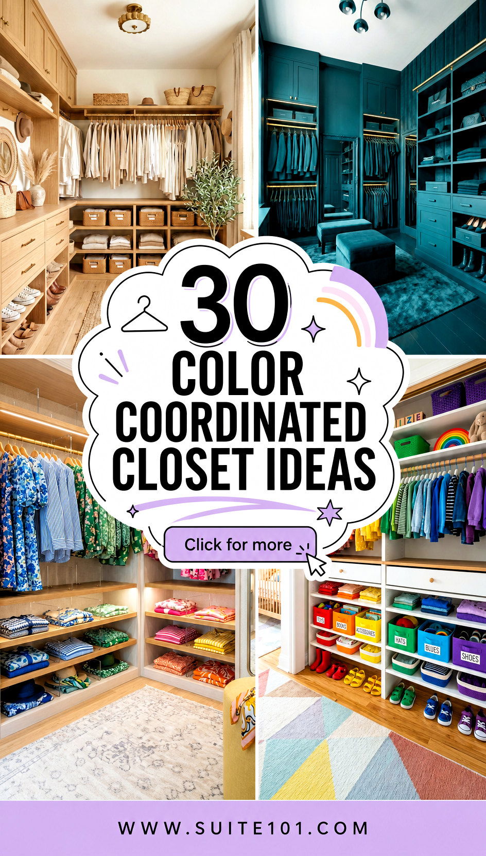 30 Color Coordinated Closet Ideas for Easy Pretty Organization - 30 Color Coordinated Closet Ideas for Easy, Pretty Organization