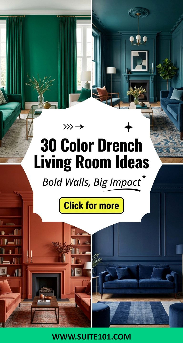 30 Color Drench Living Room Ideas for Bold Beautiful Walls - 30 Color Drench Living Room Ideas for Bold, Beautiful Walls