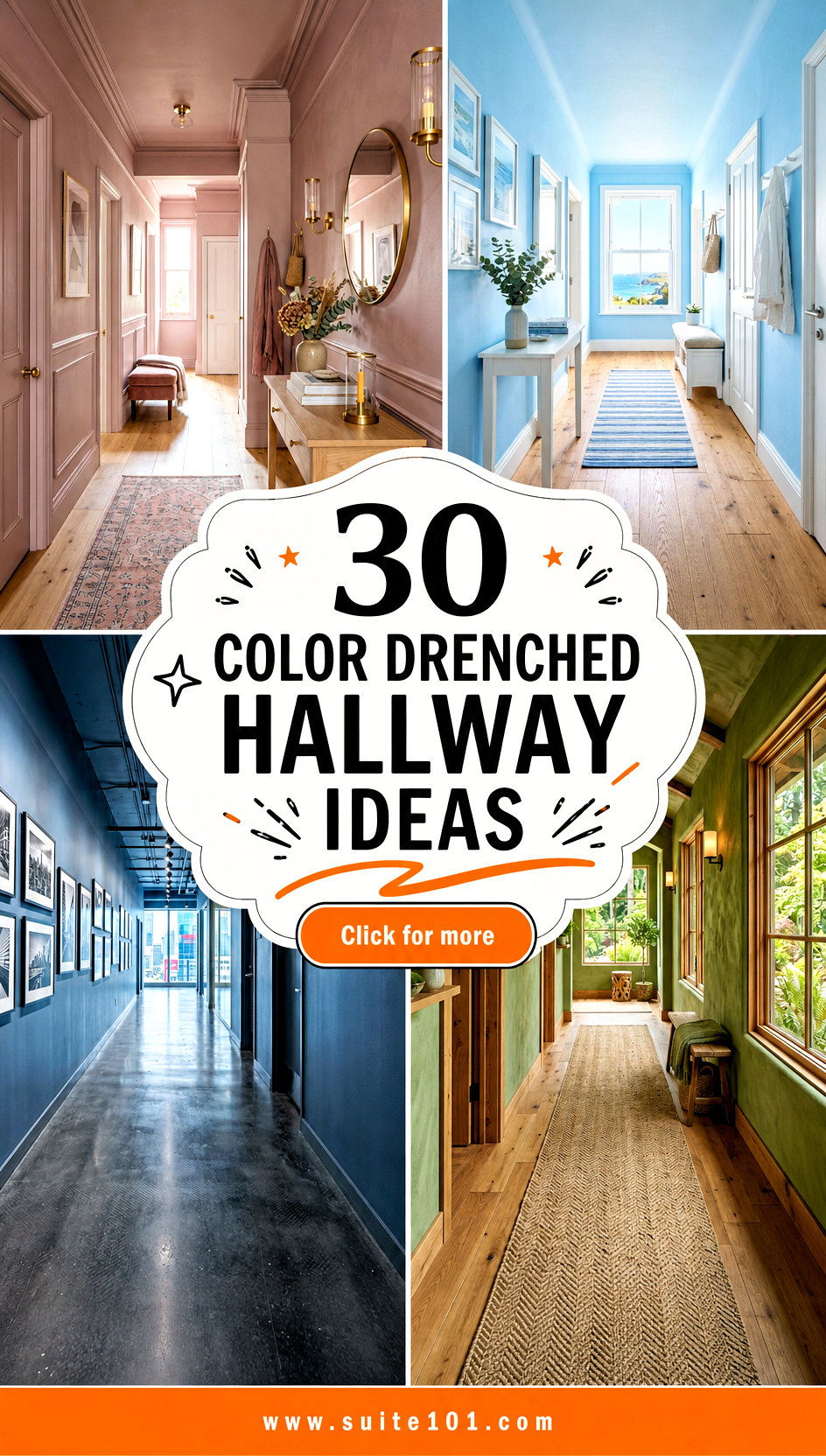 30 Color Drenched Hallway Ideas for a Dramatic First Impression - 30 Color Drenched Hallway Ideas for a Dramatic First Impression