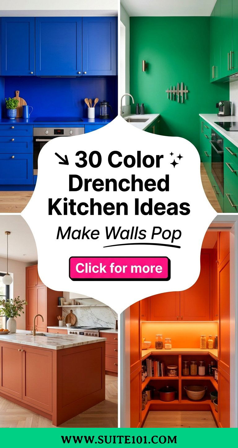 30 Color Drenched Kitchen Ideas for Bold Cabinets and Walls - 30 Color Drenched Kitchen Ideas for Bold Cabinets and Walls