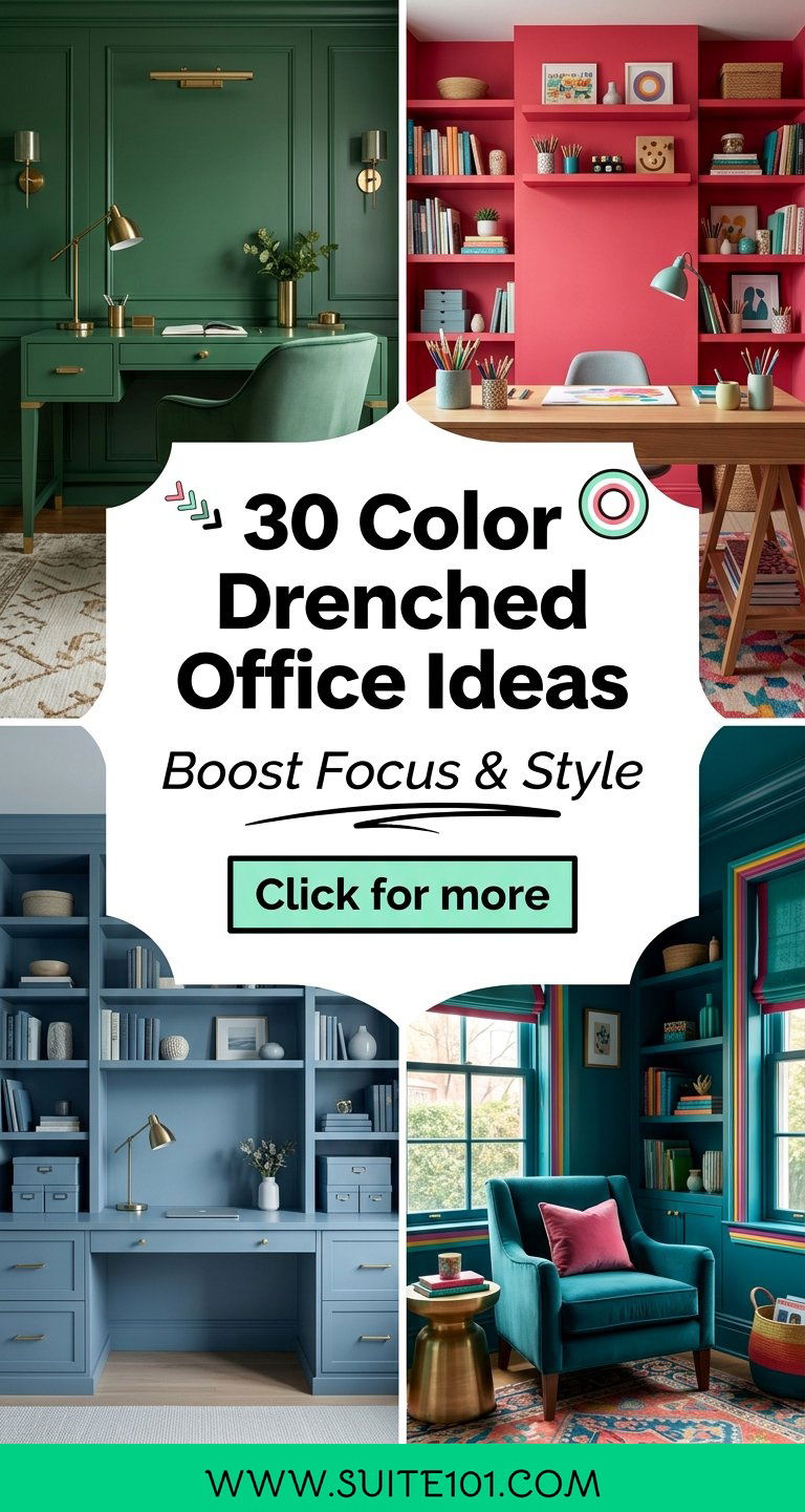 30 Color Drenched Office Ideas to Boost Focus and Style - 30 Color Drenched Office Ideas to Boost Focus and Style