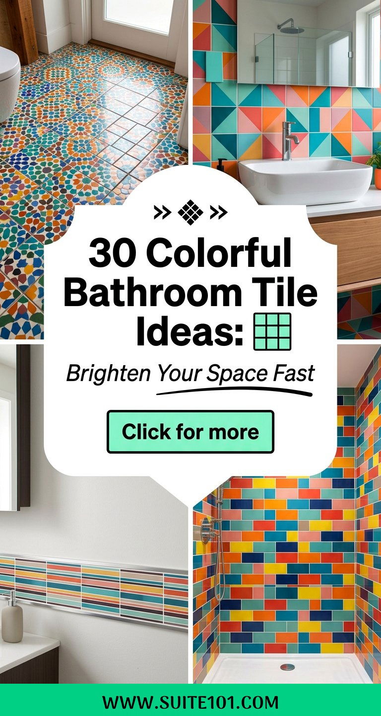 30 Colorful Bathroom Tile Ideas to Brighten Your Space Fast - 30 Colorful Bathroom Tile Ideas to Brighten Your Space Fast