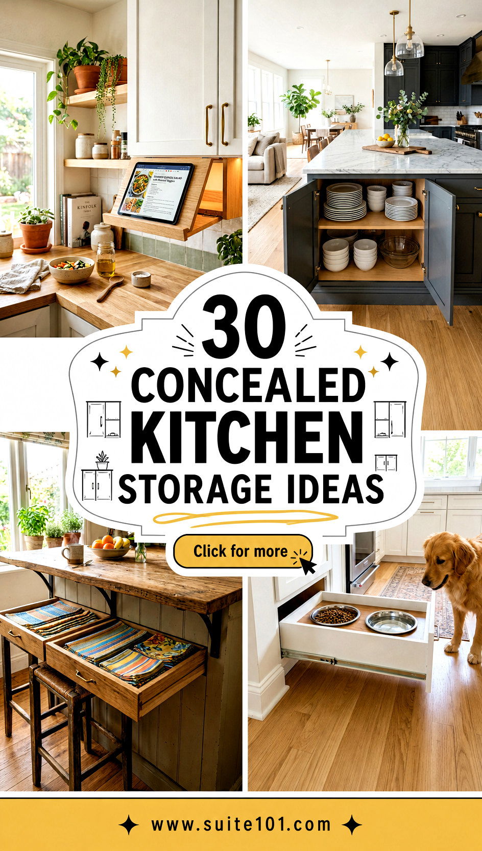 30 Concealed Kitchen Storage Ideas for a Cleaner Countertop - 30 Concealed Kitchen Storage Ideas for a Cleaner Countertop