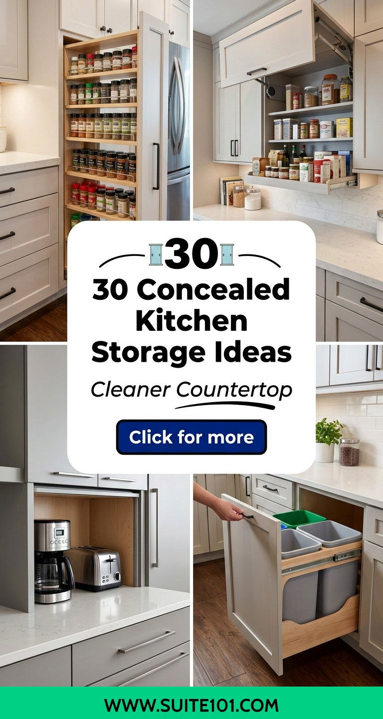 30 Concealed Kitchen Storage Ideas for a Cleaner Countertop - 30 Concealed Kitchen Storage Ideas for a Cleaner Countertop