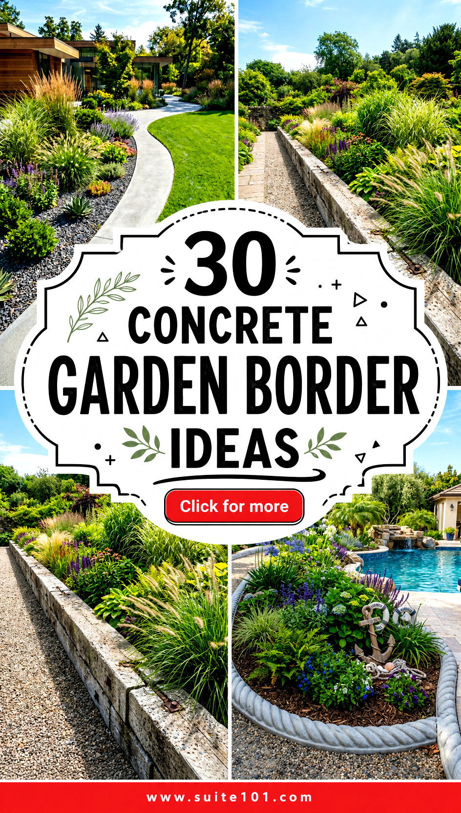 30 Concrete Garden Border Ideas to Upgrade Your Yard Today - 30 Concrete Garden Border Ideas to Upgrade Your Yard Today