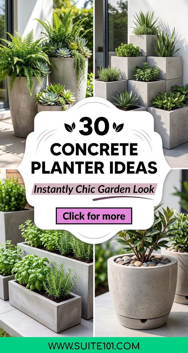 30 Concrete Planter Ideas to Make Your Garden Look Instantly Chic - 30 Concrete Planter Ideas to Make Your Garden Look Instantly Chic