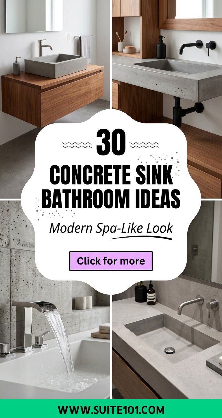 30 Concrete Sink Bathroom Ideas for a Modern Spa-Like Look - 30 Concrete Sink Bathroom Ideas for a Modern Spa-Like Look