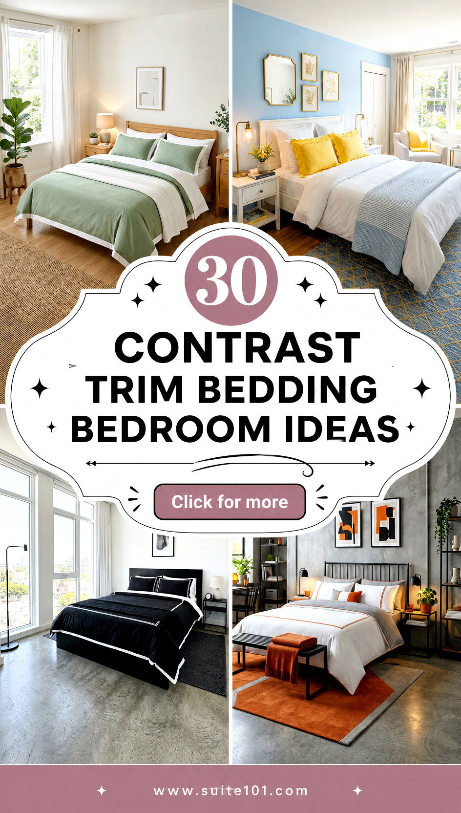 30 Contrast Trim Bedding Bedroom Ideas That Look So Luxe - 30 Contrast Trim Bedding Bedroom Ideas That Look So Luxe