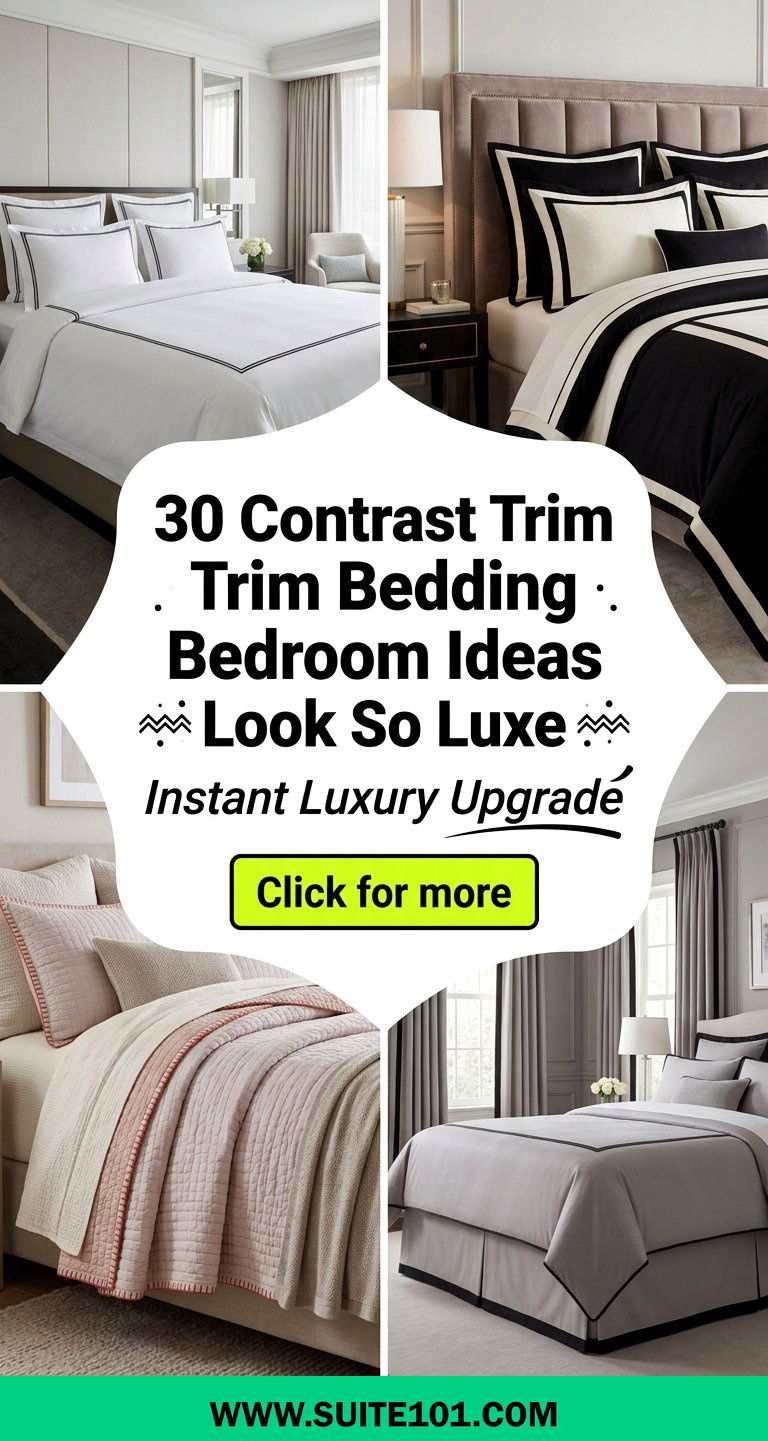 30 Contrast Trim Bedding Bedroom Ideas That Look So Luxe - 30 Contrast Trim Bedding Bedroom Ideas That Look So Luxe