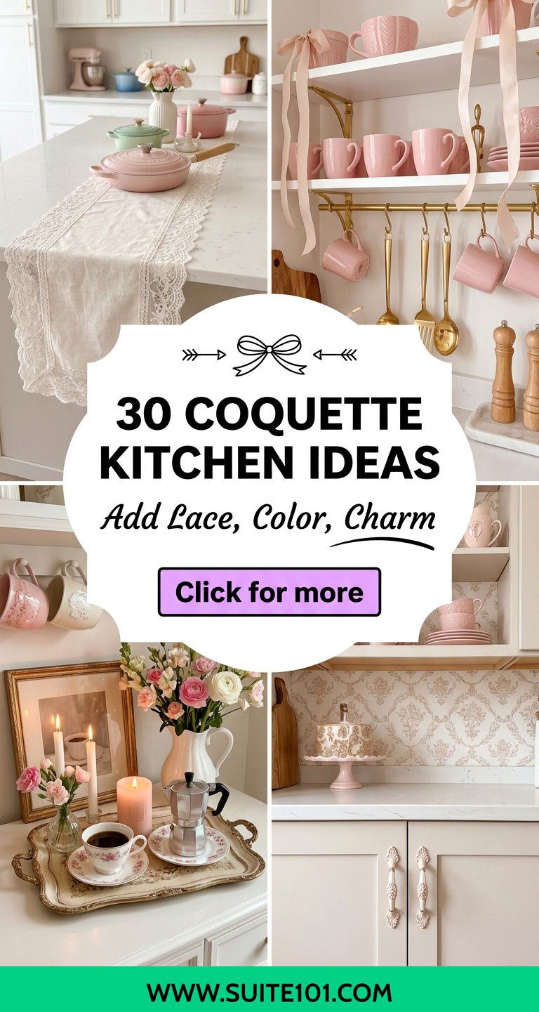 30 Coquette Kitchen Ideas to Add Lace Color and Charm - 30 Coquette Kitchen Ideas to Add Lace, Color, and Charm