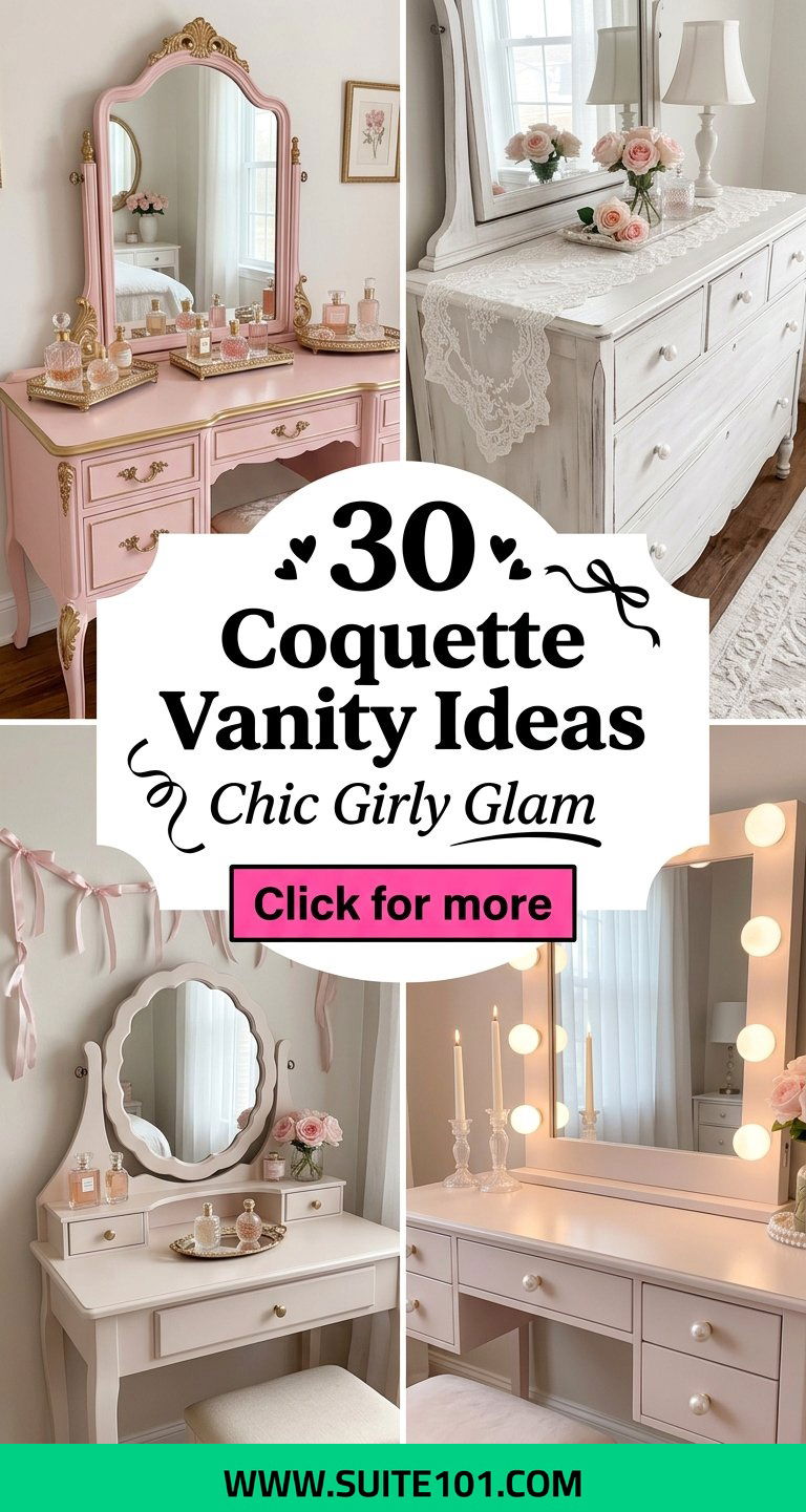30 Coquette Vanity Ideas to Create a Chic Girly Bathroom - 30 Coquette Vanity Ideas to Create a Chic, Girly Bathroom