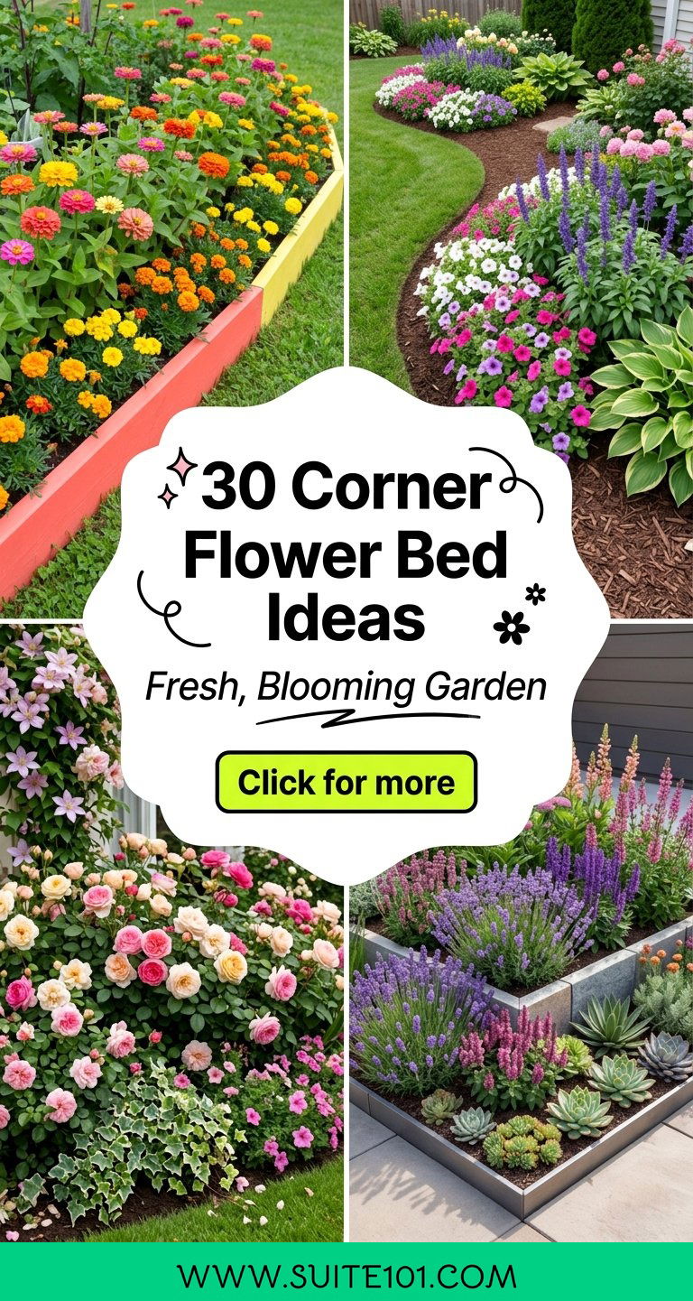 30 Corner Flower Bed Ideas for a Fresh Blooming Garden - 30 Corner Flower Bed Ideas for a Fresh, Blooming Garden