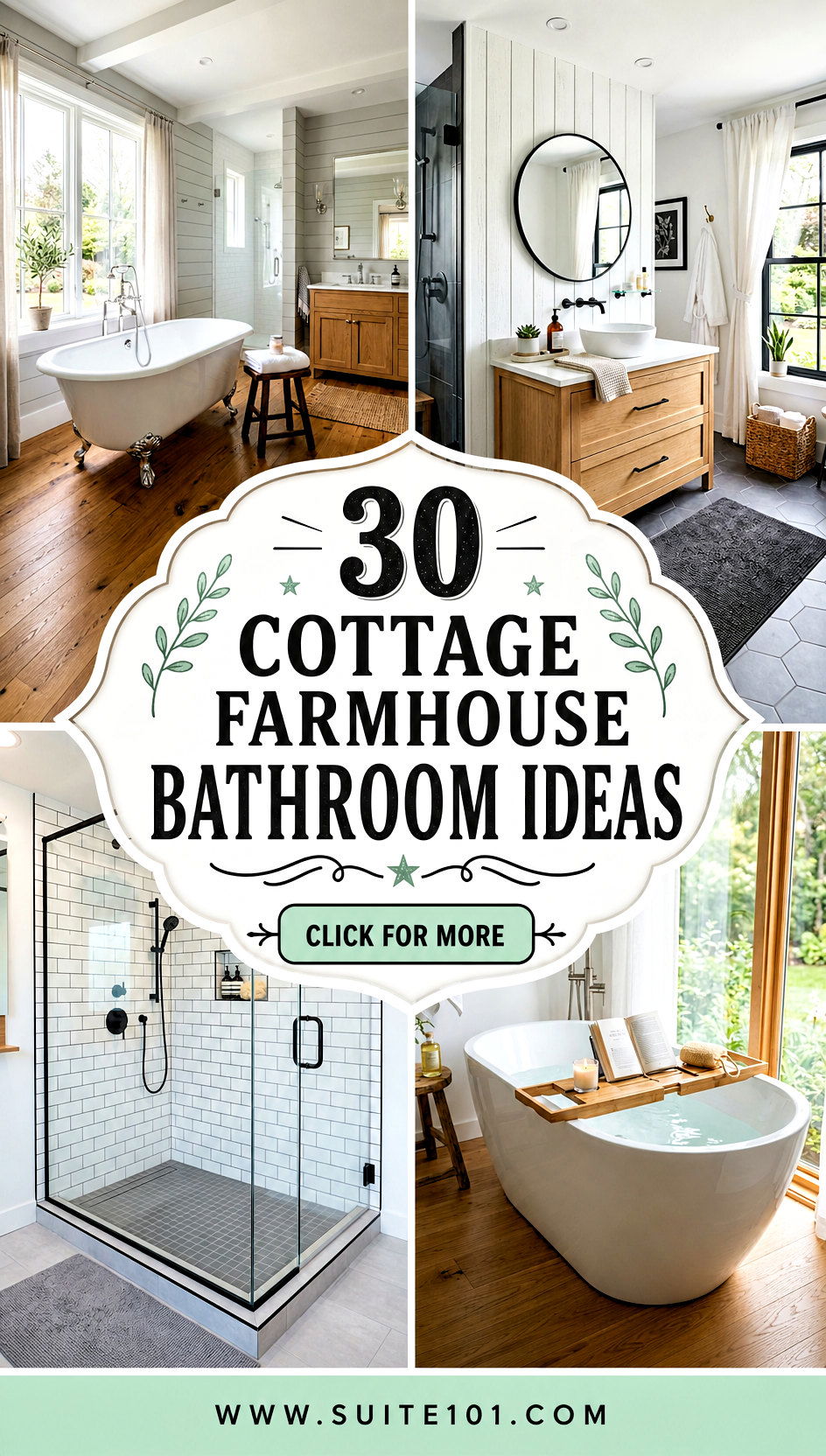 30 Cottage Farmhouse Bathroom Ideas for Rustic Bright Spa Days - 30 Cottage Farmhouse Bathroom Ideas for Rustic, Bright Spa Days