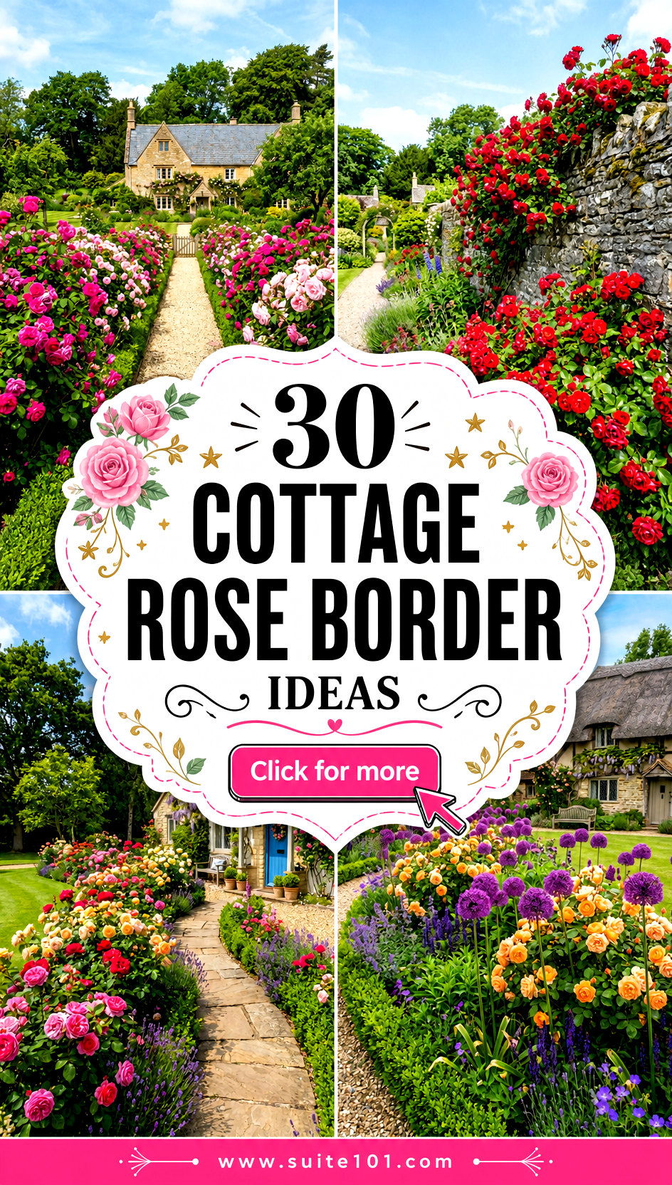 30 Cottage Rose Border Ideas to Add Color and Charm to Any Yard - 30 Cottage Rose Border Ideas to Add Color and Charm to Any Yard