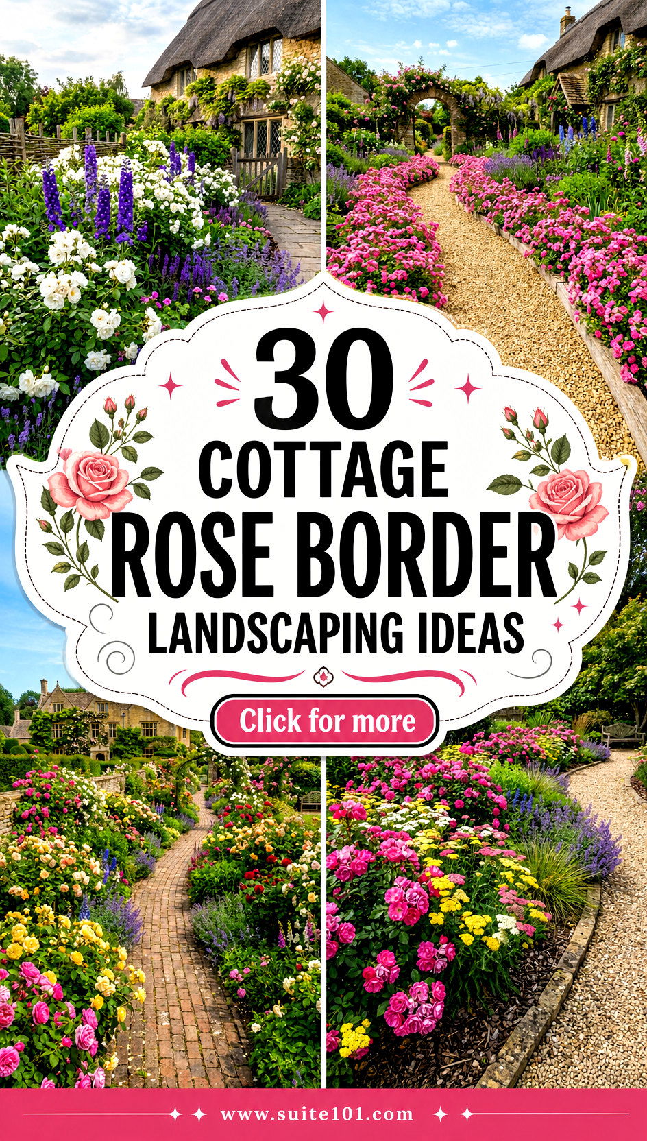 30 Cottage Rose Border Landscaping Ideas for a Cozy Garden Glow - 30 Cottage Rose Border Landscaping Ideas for a Cozy Garden Glow