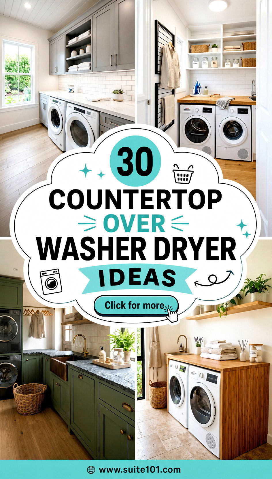 30 Countertop Over Washer Dryer Ideas for a Stylish Laundry - 30 Countertop Over Washer Dryer Ideas for a Stylish Laundry