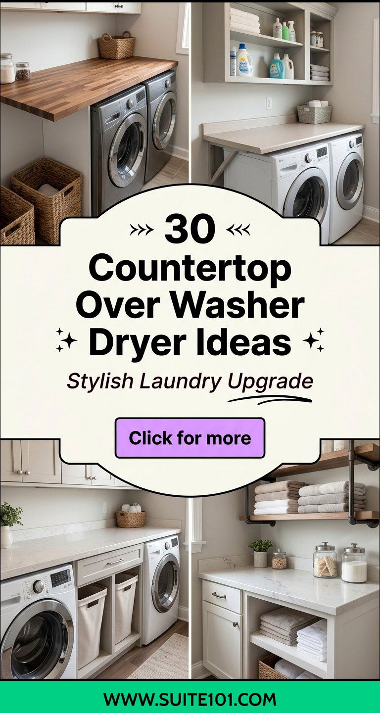 30 Countertop Over Washer Dryer Ideas for a Stylish Laundry - 30 Countertop Over Washer Dryer Ideas for a Stylish Laundry