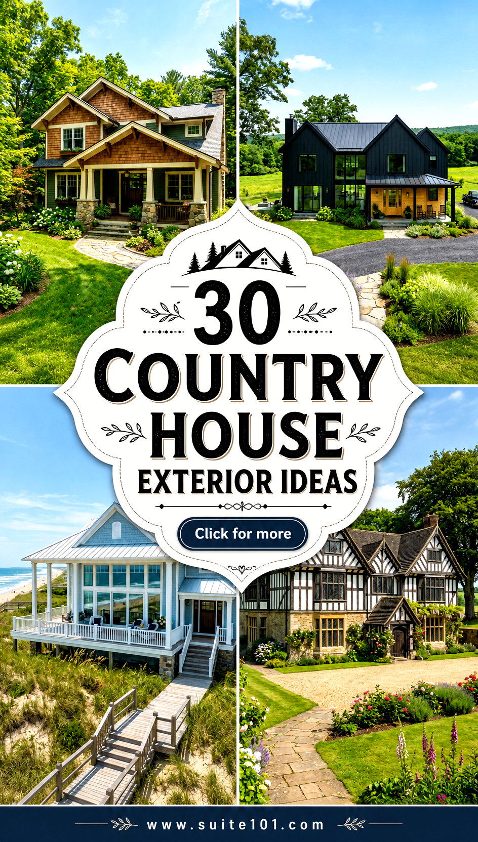 30 Country House Exterior Ideas for a Dreamy Curb Appeal - 30 Country House Exterior Ideas for a Dreamy Curb Appeal