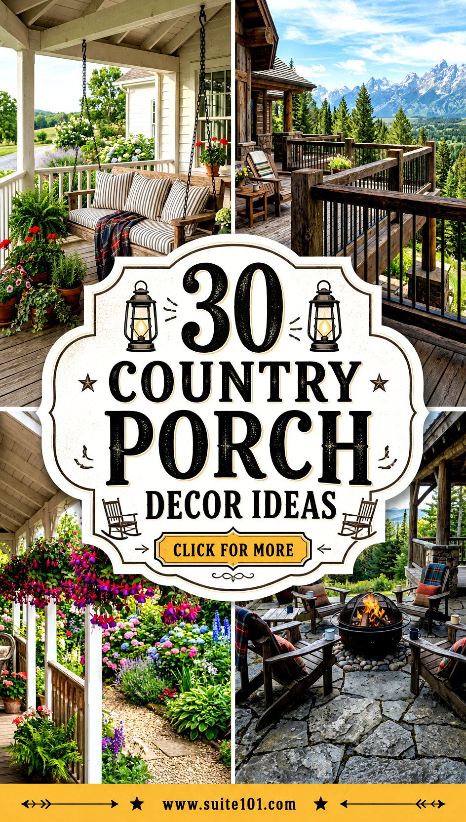 30 Country Porch Decor Ideas for Cozy Southern-Inspired Evenings - 30 Country Porch Decor Ideas for Cozy, Southern-Inspired Evenings