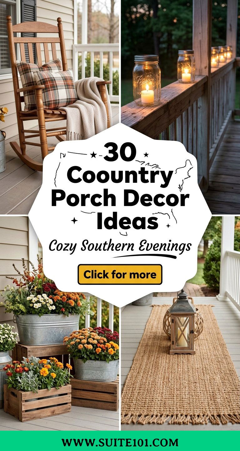 30 Country Porch Decor Ideas for Cozy Southern-Inspired Evenings - 30 Country Porch Decor Ideas for Cozy, Southern-Inspired Evenings