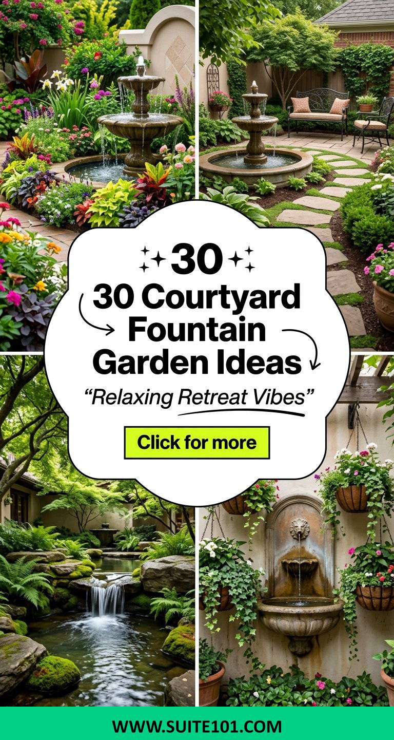 30 Courtyard Fountain Garden Ideas for a Relaxing Retreat - 30 Courtyard Fountain Garden Ideas for a Relaxing Retreat