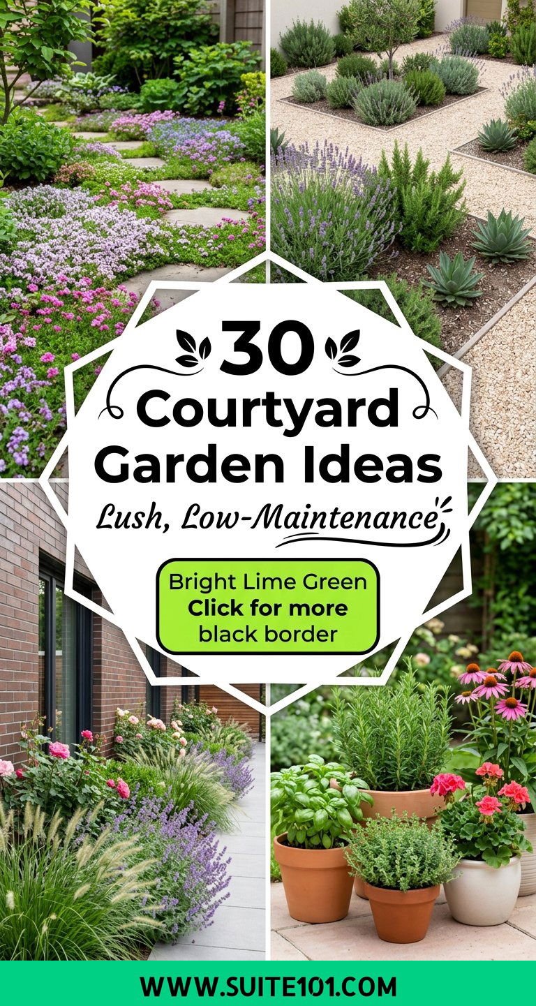 30 Courtyard Garden Ideas to Create a Lush Low-Maintenance Space - 30 Courtyard Garden Ideas to Create a Lush, Low-Maintenance Space