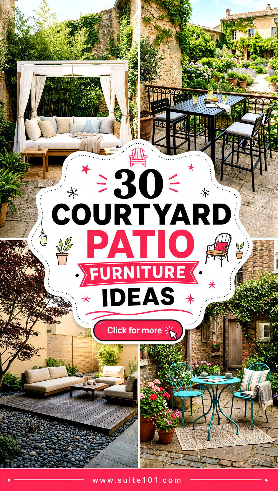 30 Courtyard Patio Furniture Ideas to Create Cozy Seating - 30 Courtyard Patio Furniture Ideas to Create Cozy Seating