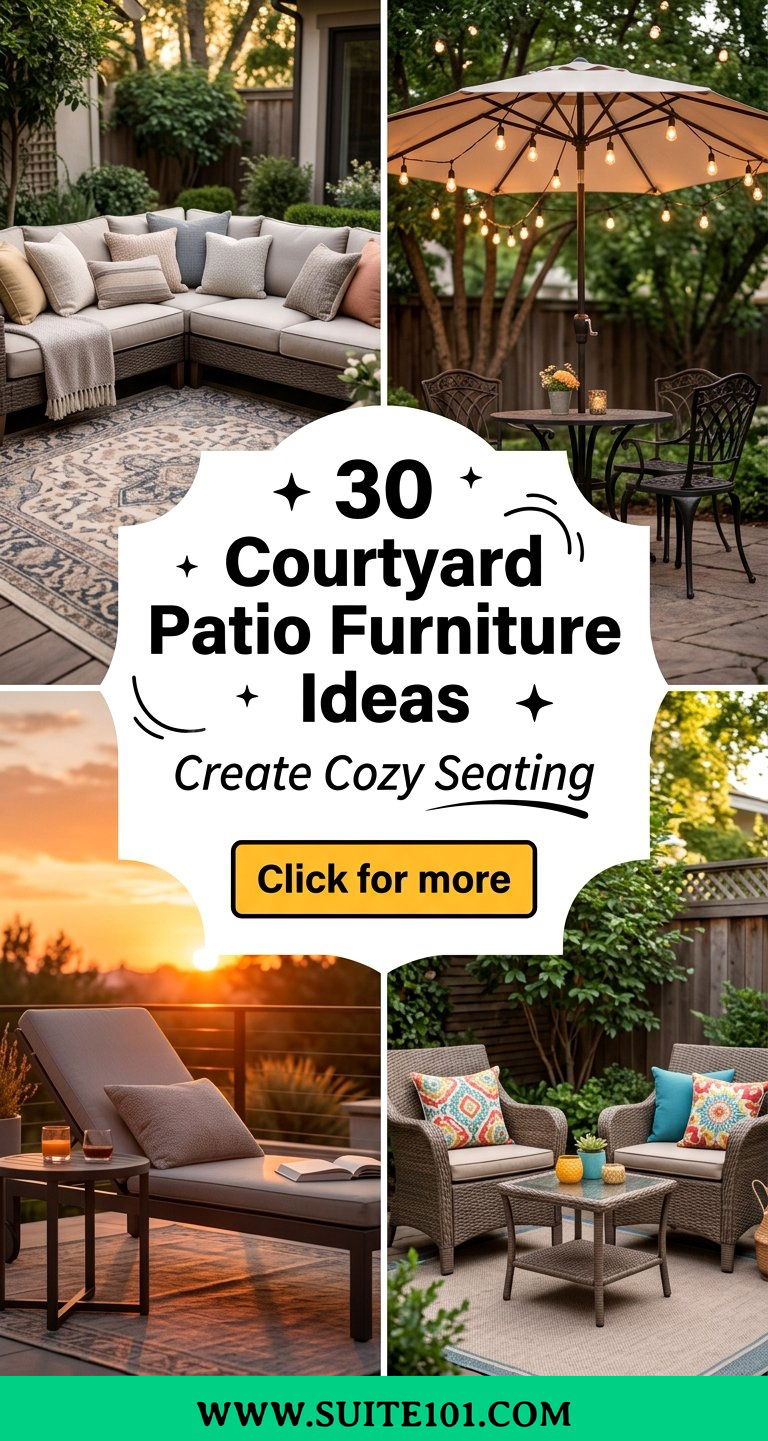 30 Courtyard Patio Furniture Ideas to Create Cozy Seating - 30 Courtyard Patio Furniture Ideas to Create Cozy Seating